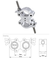 KUPO KCP-832ST Half Swivel Coupler w/Stainless Steel Parts. Хомут двойной  (Ø48-51 + Ø48-51 ↓500)