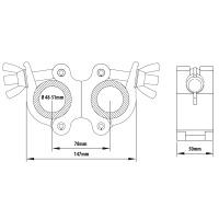 KUPO KCP-832 Half Swivel Coupler. Хомут двойной  (Ø48-51 + Ø48-51 ↓500)