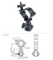 KUPO KCP-842B Slim Type Half Coupler w/16 mm socket, black. Хомут узкий (адаптер 5/8")  (Ø48-51↓50)