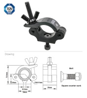 KUPO KCP-830B Slim Type Half Coupler, black. Хомут узкий (M10) (Ø48-51↓300)