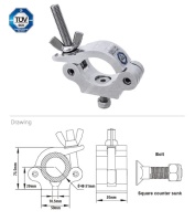 KUPO KCP-830 Slim Type Half Coupler. Хомут (М10) (Ø48-51↓300)