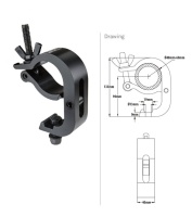 KUPO KCP-881B Mighty Handcuff, black. Струбцина (M10)  (Ø48-60 ↓200)