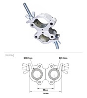 KUPO KCP-857 Mighty Half Swivel Coupler. Хомут двойной