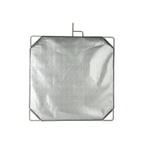 E-IMAGE F05-48 Flag panel stainless steel 120*120 cm, fabric: gold/silver/black/white Флаг 4в1