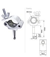 KUPO KCP-836 Half Coupler w/16 mm Stud. Хомут (штифт 5/8")  (Ø48-51↓100)