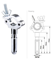 KUPO KCP-824 Slim Type Half Coupler w/28 mm Spigot. Хомут узкий (штифт 9/8")  (Ø48-51↓200)